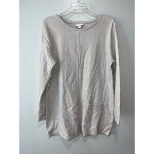 Pure Jill‎ Women's Quilted Long Sleeve Top, Medium, Light Gray